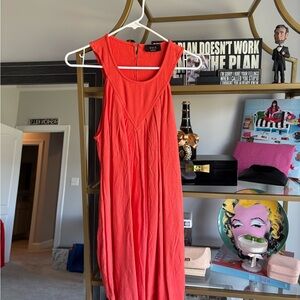Vici Vibrant Coral Midi Dress